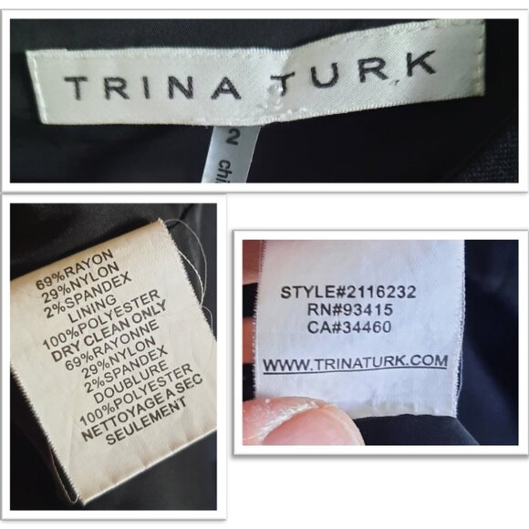 Trina Turk Vintage Gold Waist-Chain Sheath Dress Style# 2116232 - Black, Size S - Picture 12 of 16